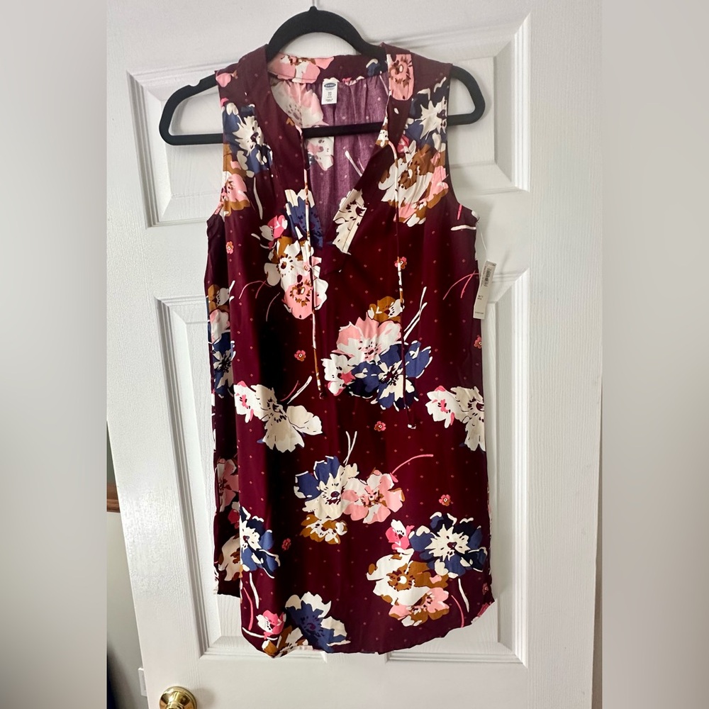Old Navy burgandy floral Sundress